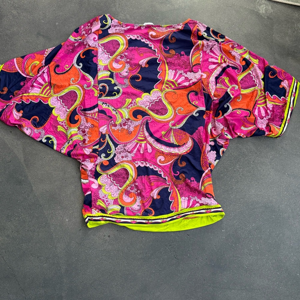 Trina Turk Vibrant Pink Paisley Tunic dress cover up